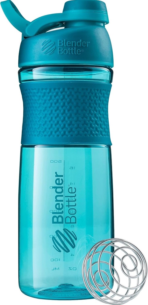BlenderBottle SportMixer Shakeer Sticla Perfect pentru Shake-uri de proteine și Pre Workout, 28-Ounce, Teal