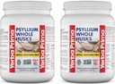 Yerba Prima Whole Psyllium Husk Fiber Supplement 20 oz (Pachet de 2) - Vegan, Gluten Free, Non-GMO