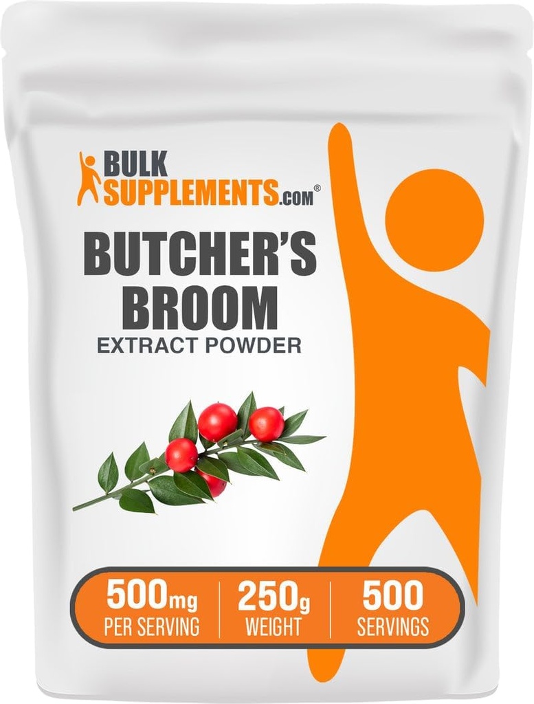BulkSupplements.com pudra de extract de măcelar - Măcelar, supliment vegetal - Vegan & Gluten gratuit, 500 mg pe servire, 250g (8,8 oz) (Pachet de 1)