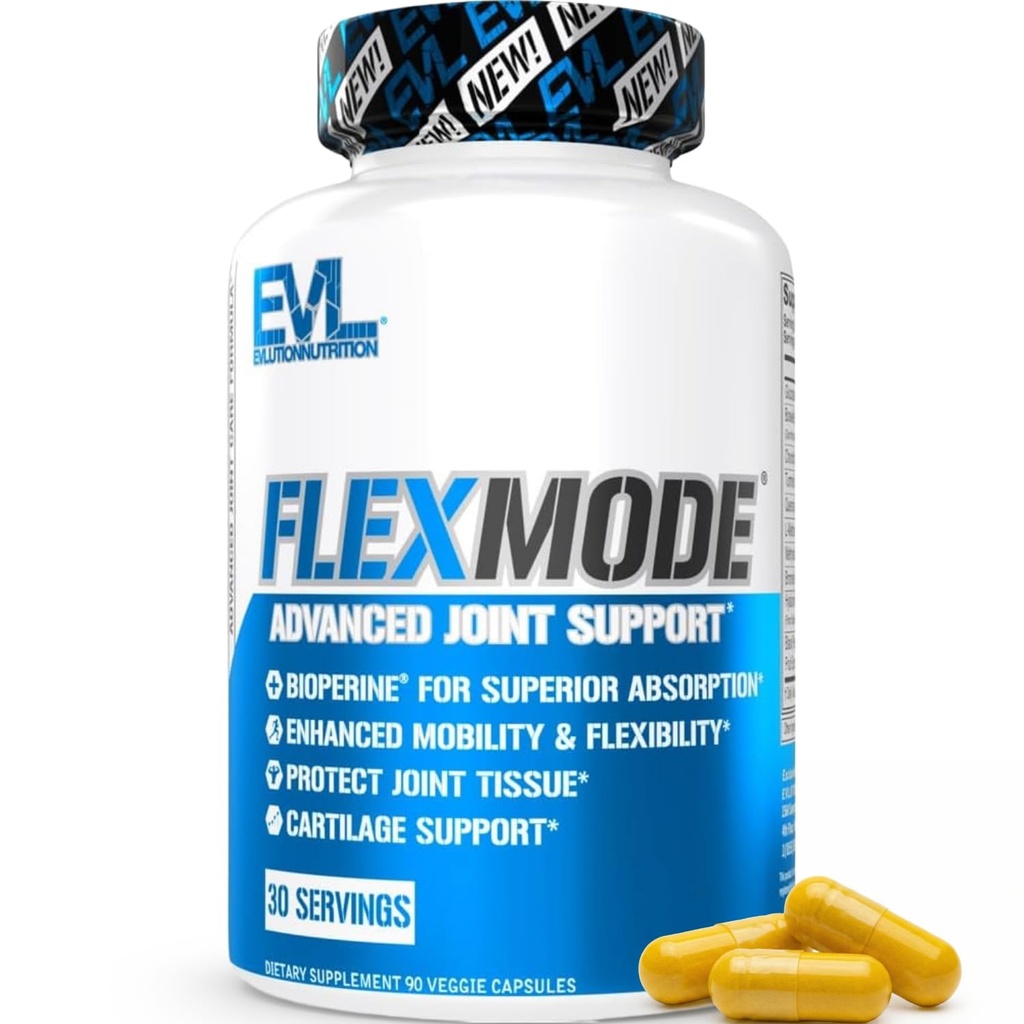 Emlution High Absorbtion Supplement Joint Supplement FLEXMODE împreună cu vitamine articulare avansate, inclusiv glucosamină Chondroitin MSM Boswellia și acid hialuronic - 30 Servings