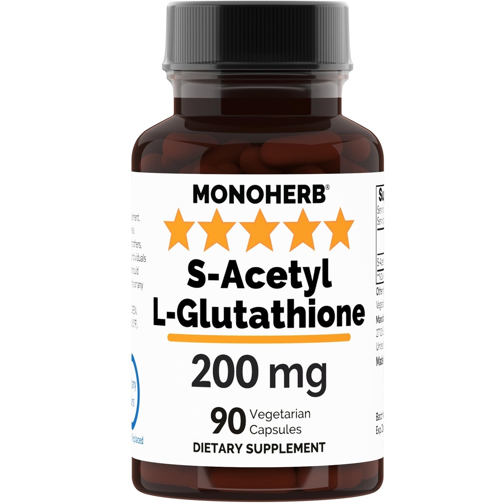 MONOHERB S-Acetil L-glutatione 200mg - 90 Capsule vegetariene