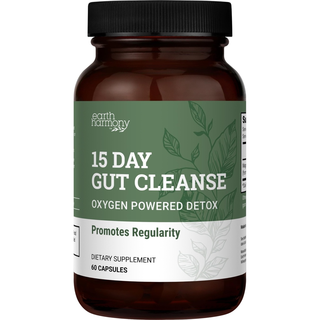 15 zile Gut Cleanse Detoxifiere pentru femei și bărbați - Vegan, Ingrediente non-OMO pentru pierderea taliei și constipație Relief cu un suport 15 zile curata Gut fără cramping, așa cum se vede pe TikTok (60 capsule)