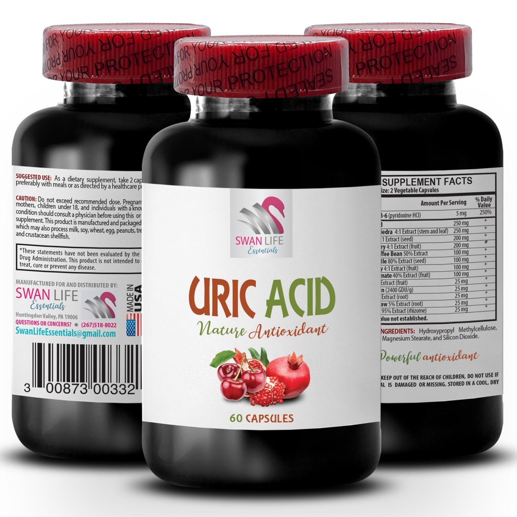 Moduri naturale de a reduce acidul uric - Acid URIC - Suplimente pentru acidul uric, Suplimente pentru acidul uric inferior, Tart Cherry Extract capsule, Tart Cherry Pills, Green Bean extract 1Bot 60Caps