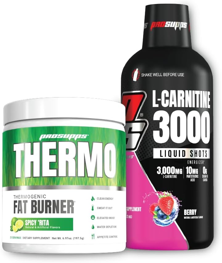 PROSUPPS Termal Fat ardere praf termogenic Rita picant și 3000 L-Carnitina Berry - Managementul greutății și antrenament pre - Energie, Mood, Appetite Control -