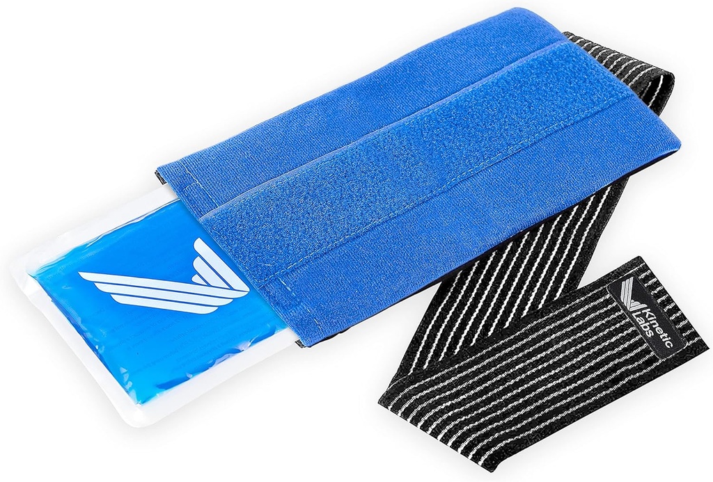 Pachet de gheață reutilizabil pentru leziuni cu Wrap de Labs Kinetic - pachet fierbinte și rece pentru leziuni cu curea - Ice Wrap pentru Hip Back Umăr gât cap genunchi chirurgie (Large)