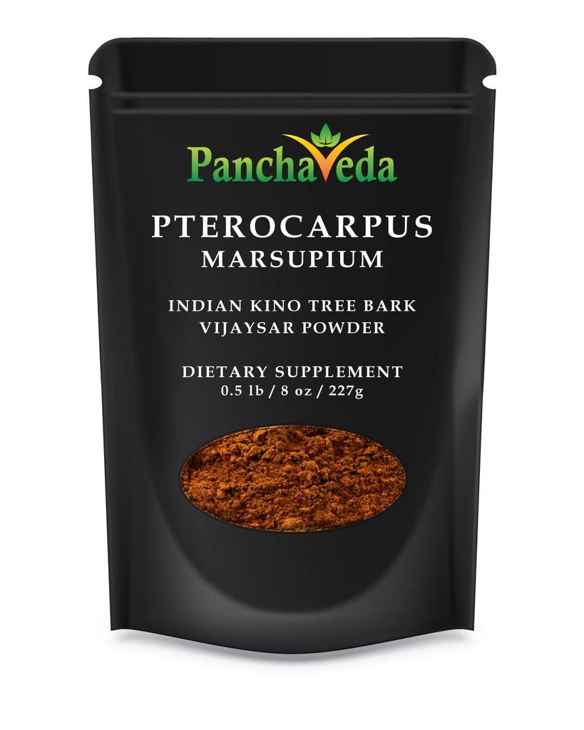 Ayurveda Pterocarpus Marsupium Powder (227g / 8 oz) Vijaysar Powder, Bijasar Churna, Indian Kino Tree Wild Crafted, Gluten Free, Lactoză gratuit, OMG gratuit, Pure Herbal Dietary Supliment.