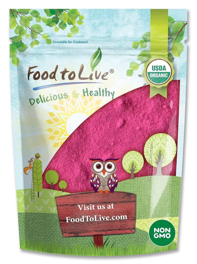 Hrană pentru a trăi organic Dragon Fruit Powder, 1.5 Lire  Conţine Maltodextrin. Bogat în antioxidanți, fibre, vitamina C. Perfect pentru Shakes, Smoothie Bowls
