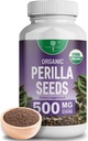 Extract de semințe de Perilla organică cu 9% Acid Rosmarinic - USDA Certified - Alergie Relief, Respirație și Imunitate Booster- Th2 Citokines, Natural Occurreng luteolin - 500 mg 90 capsule