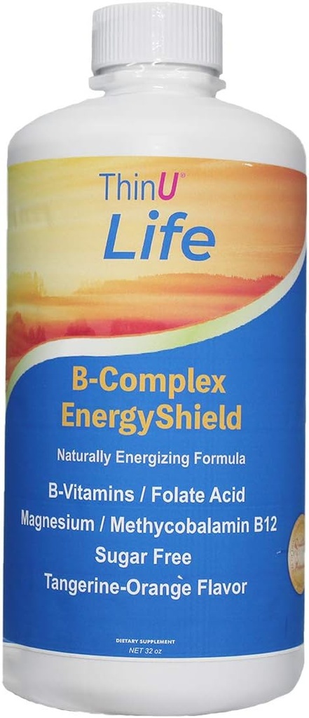 EnergeticShield lichid B-Vitamin Complex, 32 oz, toate B vitaminele ai nevoie, anti-stres, imunitate, Immunity System Support, Energie, Folate, Niacin, sânge suport