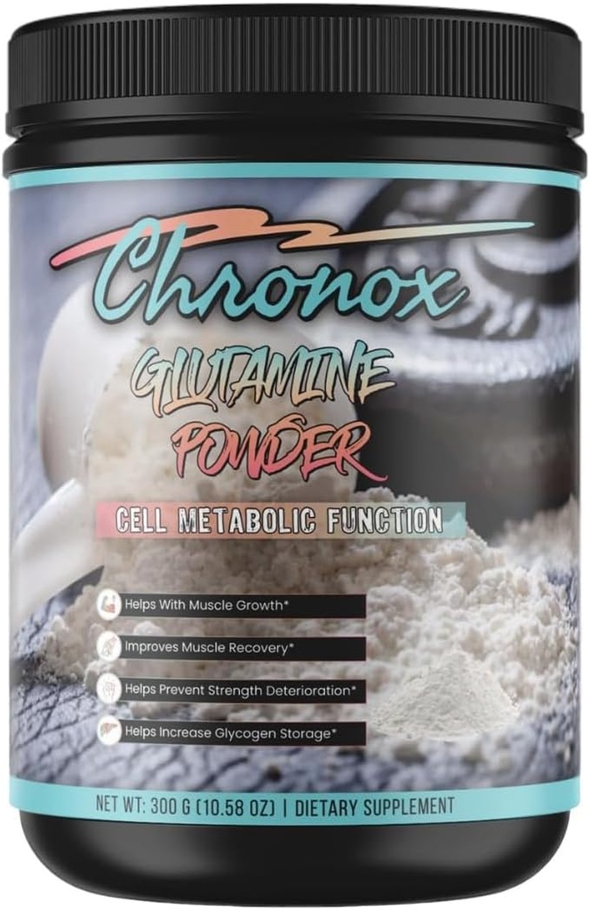 Chronox Organic Glutamina pulbere - stimulează metabolismul celulelor și performanța fizică - Glutamina Supliment pentru repararea și recuperarea musculare - Glutamina pulbere Organic Îmbunătățește nivelurile de fitness