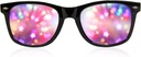 GloFX Black Frame Star Diffraction Ochelari de protectie cu laser Etched for Uimitoare Starburst Effects, Flexibil & Durable, Perfect pentru Raves & Festivals