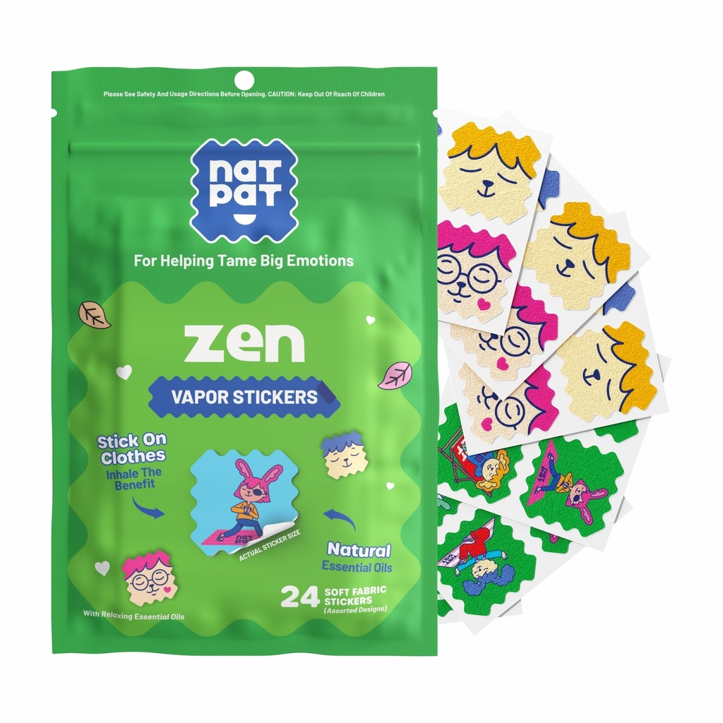 NATPAT Zen patch autocolante de calmare pentru copii și adulți - chimice și de droguri, suport pentru relaxare, calm și emoție regulament - BuzzPatch Natural Patch (24 Pack)