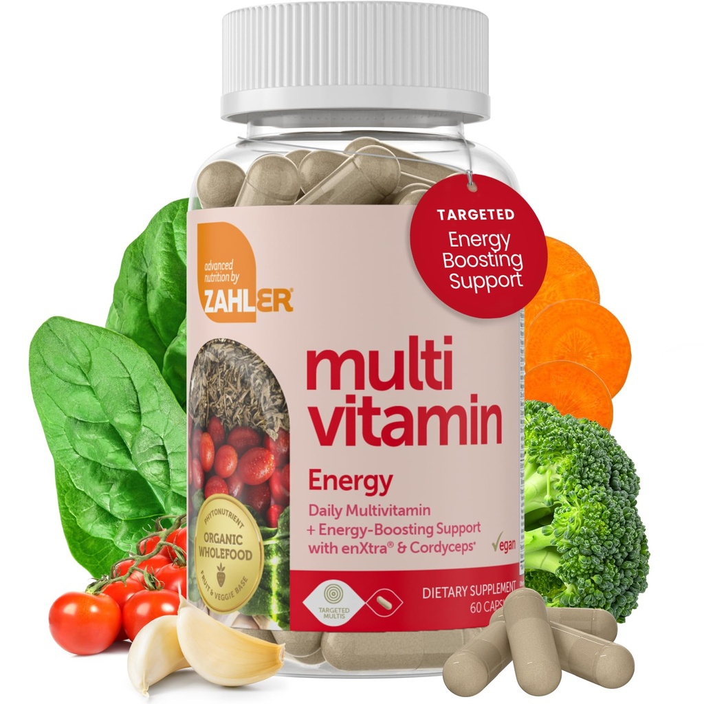 Zahler - Multivitamine zilnice pentru femei și bărbați cu vitamine energetice, minerale și fier (60 Conte) Multivitamine Kosher pentru femei și bărbați pentru energie sănătoasă - Multi Vitamine pentru adulți - Made in USA Suplimente