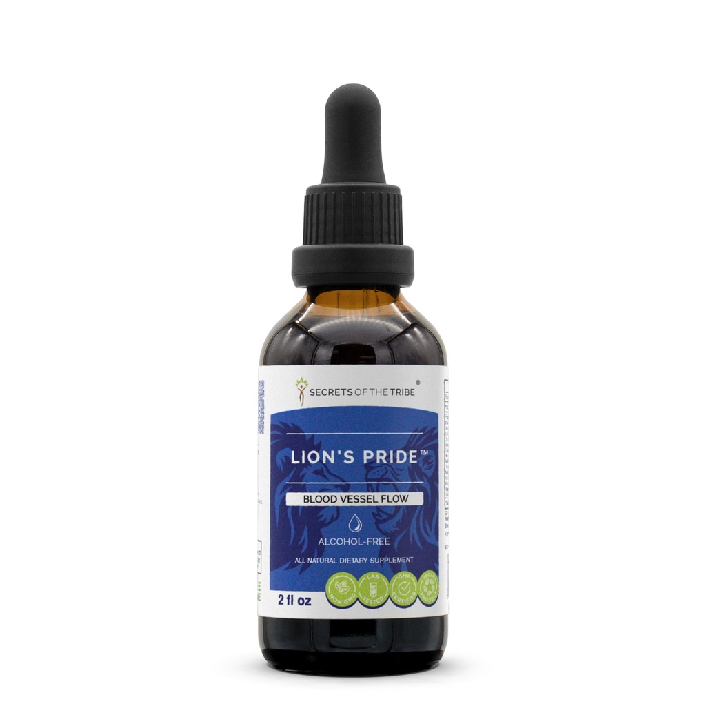 Secretele tribului - Mândria leului, fluxul navei de sânge, Suplimentul vegetal scade extractul lichid fără alcool (2 Fl Oz)