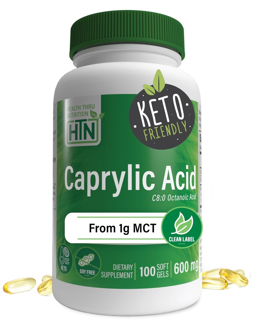 Sănătate Thru Nutrition Caprylic Acid 600mg 100 Softgels 