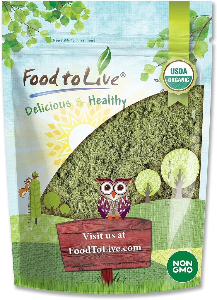 Hrană pentru a trăi organic Alfalfa Powder, 4 Ounces  Sursă bună de fibre și proteine dietetice