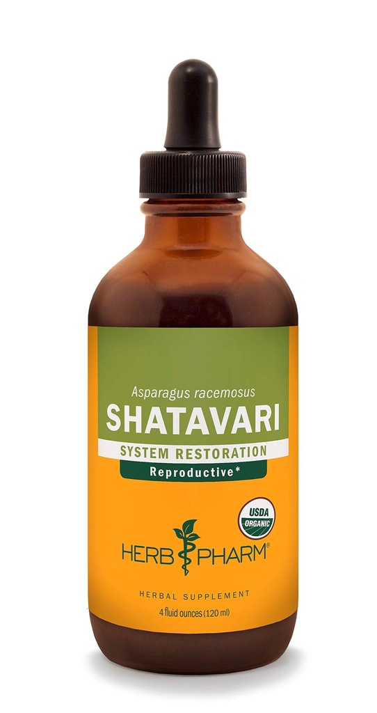 Herb Pharm Certified Organic Shatavari Extract lichid pentru Femela Sistem de Reproducere Suport - 4 Once