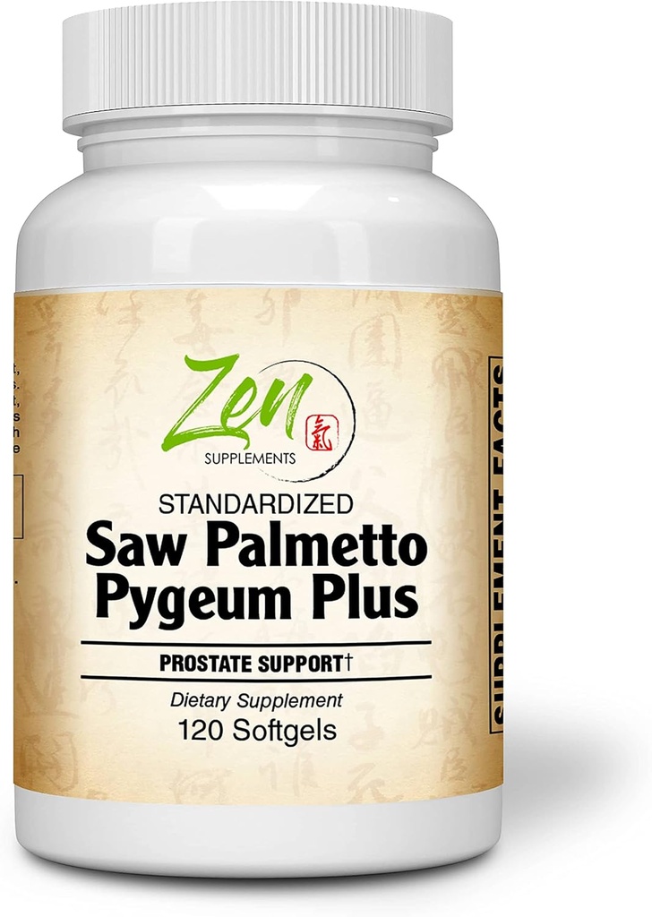 Saw Palmetto & Pygeum Plus - Prostata Supplement Supplement for Prostate & Urina sanatate, Beta-Sitosterol suport DHT Blocker for Hair Loss Prevention 120-Softgel