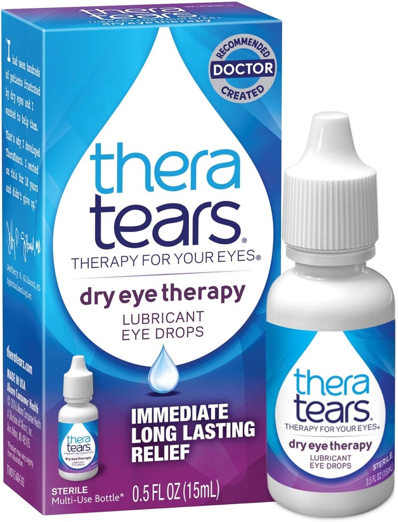 TheraTears uscat ochi terapie Picături Bundle cu 1,0 Fl Oz și 0,5 Fl Oz sticle
