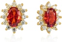 14K galben de aur placat 925 Sterling argint roșu Cubic Zirconia cercei pentru femei