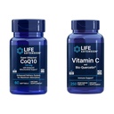 Extensie de viață Super Ubichinol CoQ10 60 Softgels și vitamina C & Bio-Quercetin Fitozom 250 comprimate Bundle pentru inimă, energie celulară, Imun și suport global de sănătate