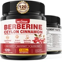 Berberine Supliment Organic 1500mg cu Ceylon Cinnamon Bitter Melon, Liposomal Berberine HCL Suplimente Complexe, Immune & Digestive Suport - non-GMO, Organic, Berberine Berberine Capsule 120Cts