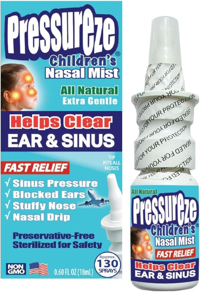Presiune Toate naturale conservative-Free Nasal Spray steril pentru copii - Spray nazal de ajutor rapid - pentru alergii si congestii sinusale 