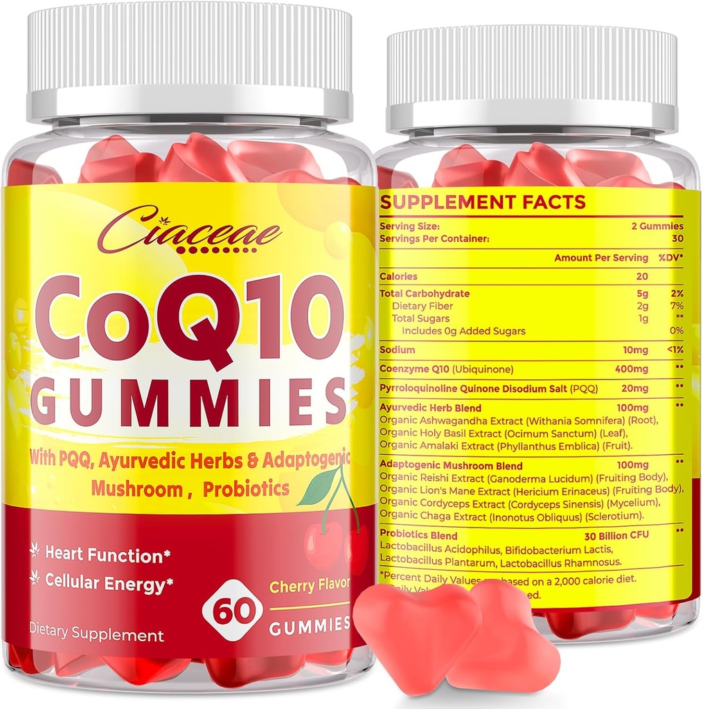 5 în 1 CoQ10 400 mg & PQQ 20 mg Gummies