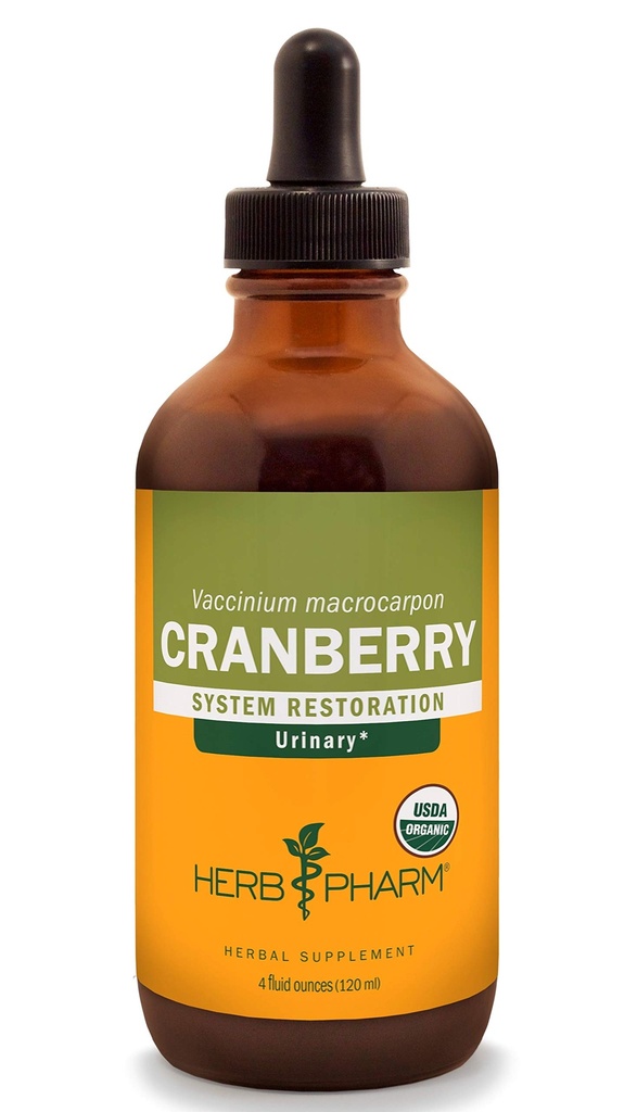 Herb Pharm Certified Organic Cranberry Extract lichid pentru Suport Tract urinar - 4 Ounce