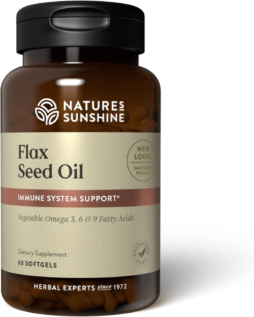 Natura lui Sunshine Flax Seed Oil, 60 Softgels 