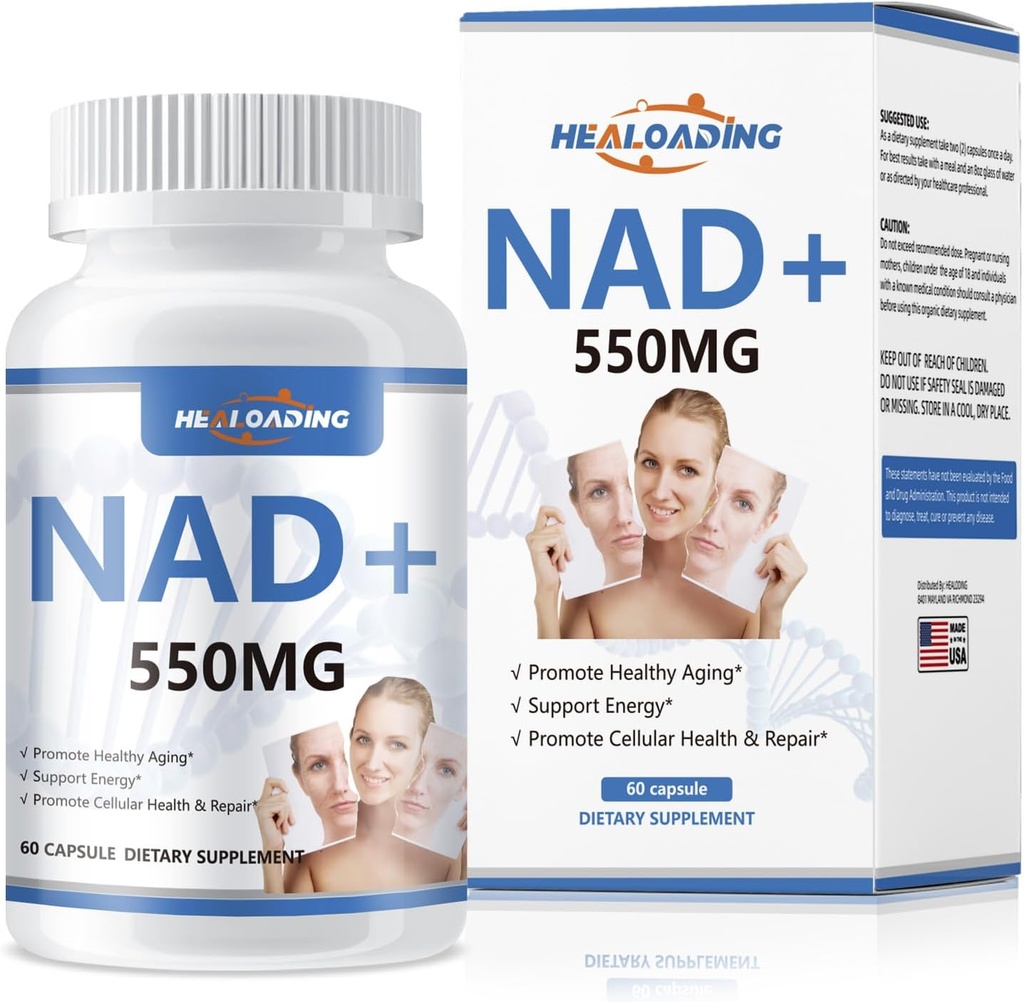 Suplimentul NAD lipozomal pentru femei: NAD+ Supliment cu Resveratrol 550MG Suport de reparații celulare Energie și îmbătrânire sănătoasă
