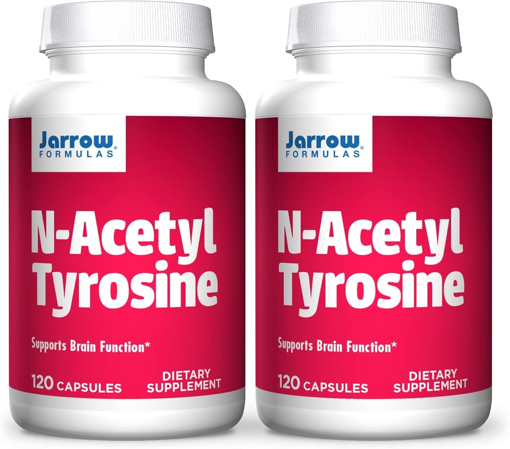 Jarrow Formulas N-Acetyl Tyrosine 350 mg - 120 Capsule, Ambalaj de 2 - Suporturi funcţia creierului - Conţine vitamina B6 pentru Aminoacid Metabolism - 240 Serviri totale