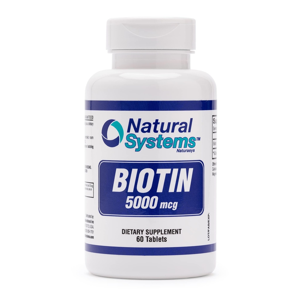 Biotin 60 Tablets 5000 mcg de sisteme naturale 