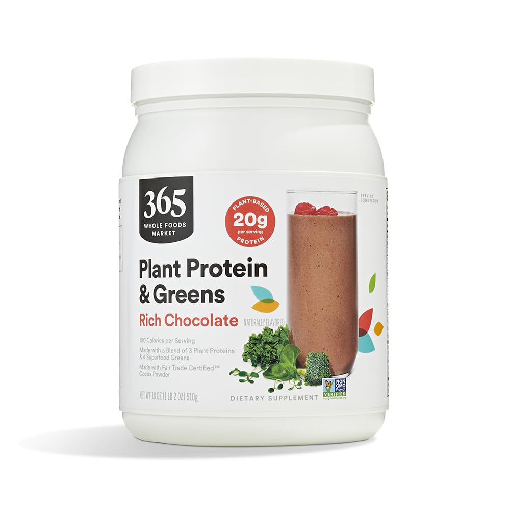 Whole Foods Market, Plant Proteine & Greens, Rich Chocolate, 18 oz