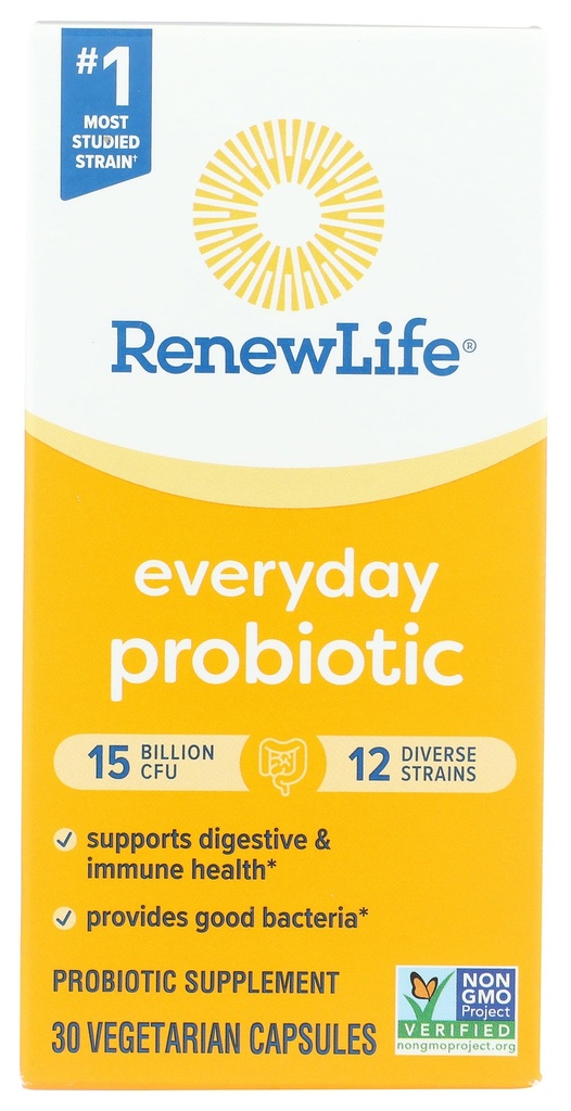 Reînnoirea vieții în fiecare zi capsule probiotice, supliment zilnic sprijină urinare, Digestive și Immune Health, L. Rhamnosus GG, lactate, soia și gluten-Free, 15 miliarde CFU, 30 Conte
