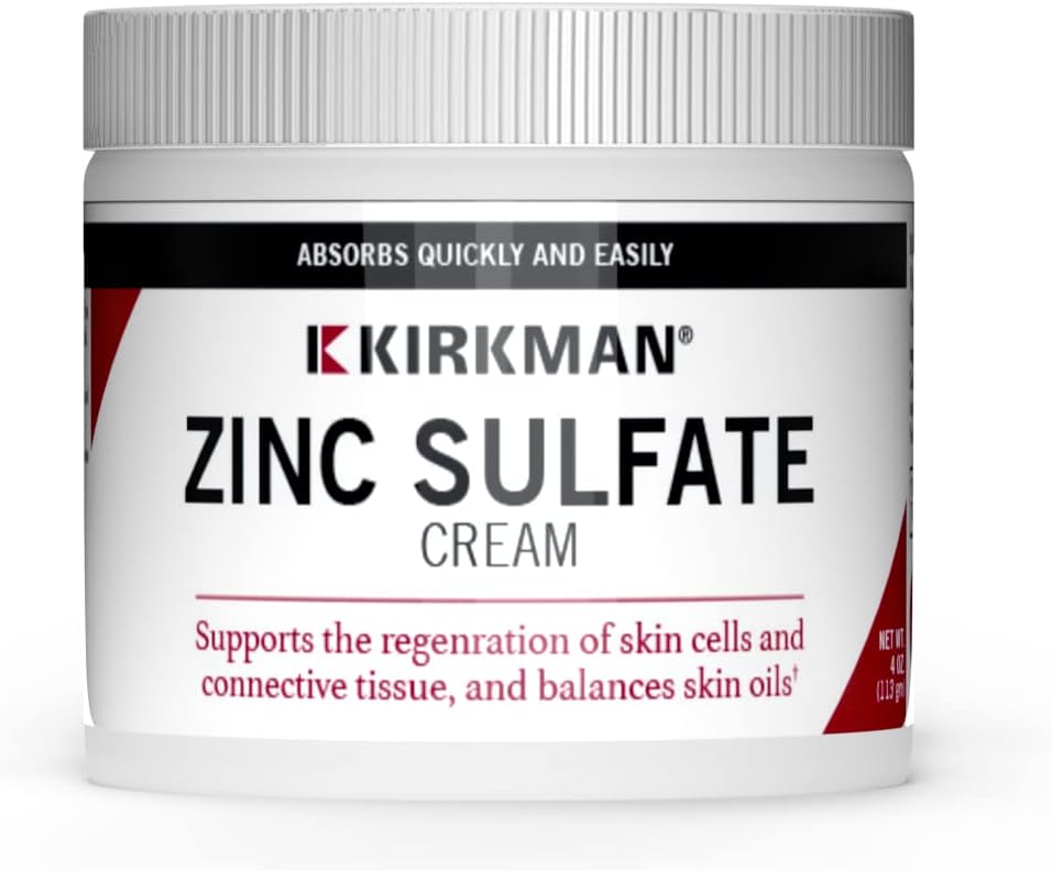 Kirkman - zinc sulfat Topical Cream - 4 fl oz - Absorbție rapidă - 10% sulfat de zinc - Hipoalergic