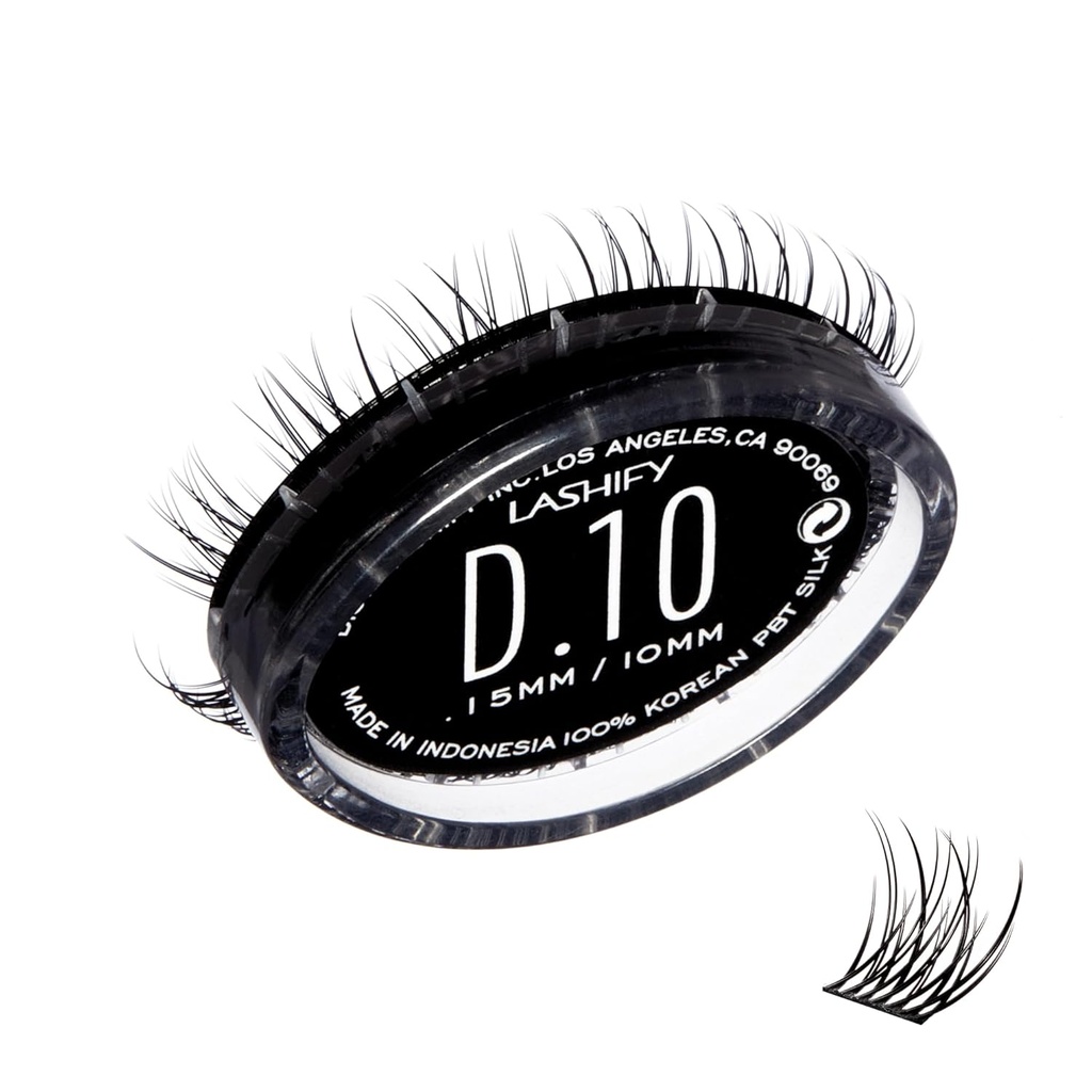 Lashify Drama 10mm Gossamer Extensii geană Refill, negru, Easy DIY Lashes false pentru un aspect natural