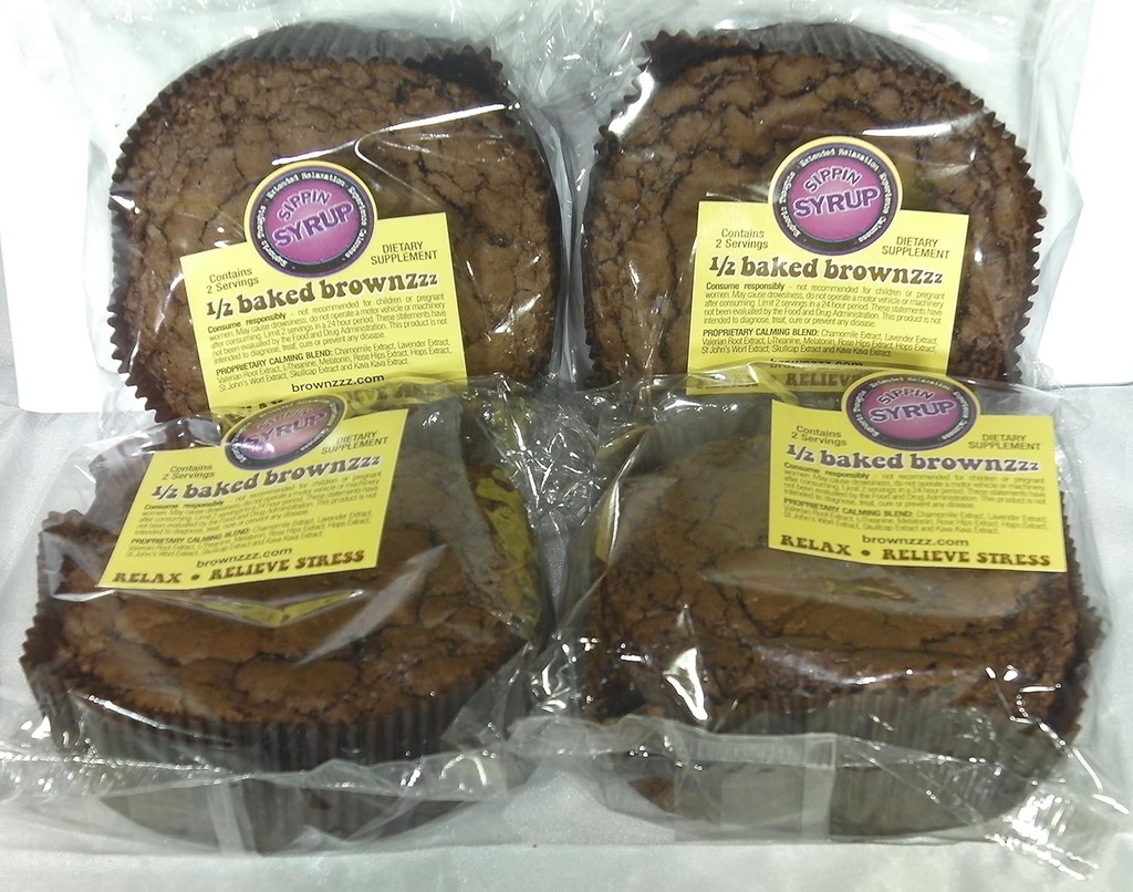 1/2 Brownzzz copt - Relaxați-vă și ușurați stresul - Qty. din 4 în cutie - Supliment alimentar cu musetel, Lavender, Valerian, sunătoare și mai mult (4)