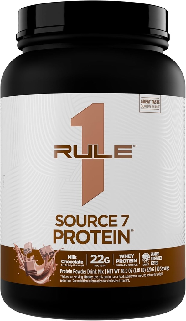 Regula 1 Sursa 7 Proaspete Aromă decadentă, Textură netedă Velvety, 22g Proteină Oricând, și 10g Natural Occurrening EAAS Per Servire din 7 Surse Premium (1.8 Lire*, Ciocolată de lapte)
