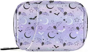 Cutia cu pastile Purple Bat Moon 7 zile Pill Case de călătorie Pilulă Organizator sac cu Zipper Portable Weekly Vitamina Medicina Deţinătorul Supliment Pouch Bag