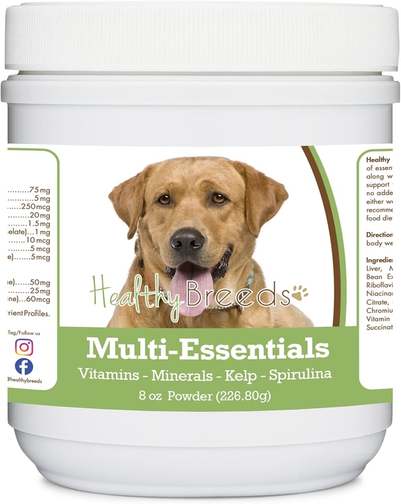 Labrador Labrador Recuperator sanatos, Golden, Multi-Essentials pulbere pentru câini - un supliment ideal de vitamine, minerale si antioxidanti pentru cainele tau - 8 oz