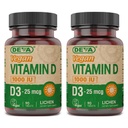 Deva Vegan Vitamina D3 Supliment - comprimat o dată pe zi cu 1000 UI - Colecalciferol - Lichen Plant Derived - 90 comprimate mici, 2- Pachet