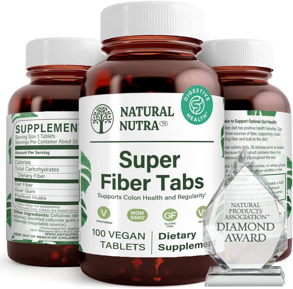 Natural Nutra Super Fiber Supliment, Promovează Digestive şi Cardiovascular Sănătate, Gestionarea Greutate, Protejează Skin Health, Boost Heart Health and Immune System, Non OMG, Gluten Free, Vegan, 100 Vegan