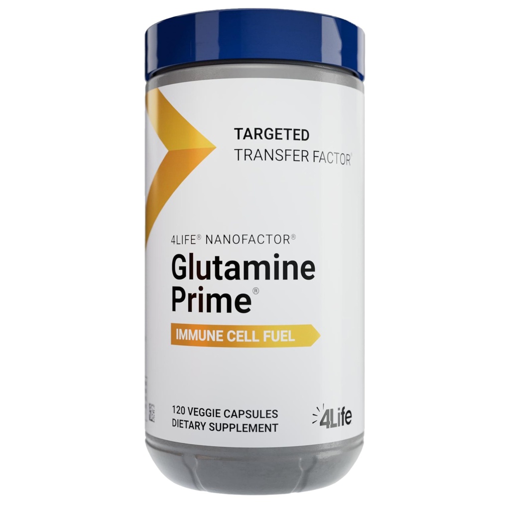 4Life Glutamina Prime - Celulele imune de combustibil cu glutamina și îmbunătățirea comunicării celulare cu NanoFactor - Wellness și energie - 120 Capsule vegetale
