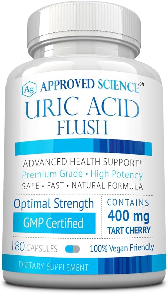 Stiinta aprobata® Acid Uric Flush Supliment cu acid folic si cireasa tarta - 180 capsule - 3 luni de aprovizionare