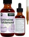 Echinacea si Goldenseal 2 fl oz Extract lichid - Supliment natural Herbal - Picături de sprijin imunitar - Îmbunătățirea somnului 