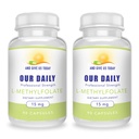 ŞI DAŢI-NE AZI L-Metilfolat 15 mg (2 flacoane) - 180 capsule - Rezistenţă profesională metil activ Folat - 5-MTHF Supliment - non OMG, gluten gratuit, fără file