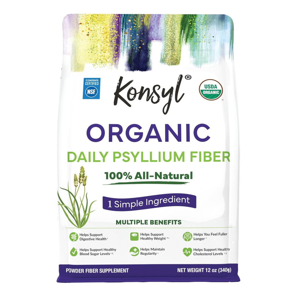 Konsyl Organic Psyllium Husk Powder, 5g de fibre solubile pe bază de plante per Serving 