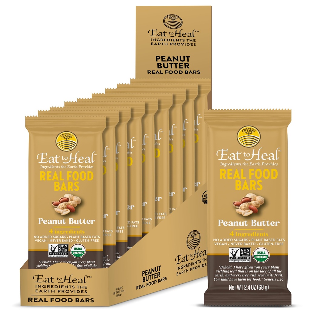 ManancaToal Unt de arahide Real Food Bar - Organic Vegan Sanatos High Proteine Baruri - Inlocuire scăzut de zahăr masă, non OMG-uri, niciodată coapte, pe bază de plante, Gluten gratuit - Crafted pentru a se bucura, Nu stai pe rafturi