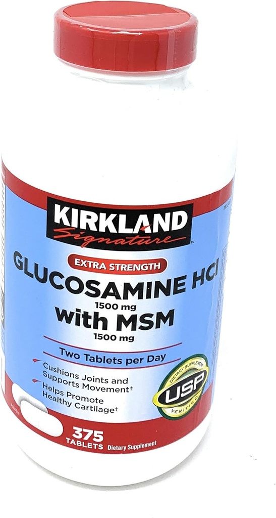 Kirkland Signature Glucosamină cu MSM, 375 comprimate (3 ambalaj)